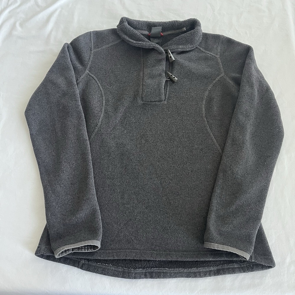 The North Face Women's Sweater Gray Fleece Size M Toggle Buttons Pullover